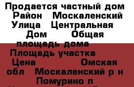 Продается частный дом › Район ­ Москаленский › Улица ­ Центральная  › Дом ­ 6 › Общая площадь дома ­ 88 › Площадь участка ­ 25 › Цена ­ 850 000 - Омская обл., Москаленский р-н, Помурино п. Недвижимость » Дома, коттеджи, дачи продажа   